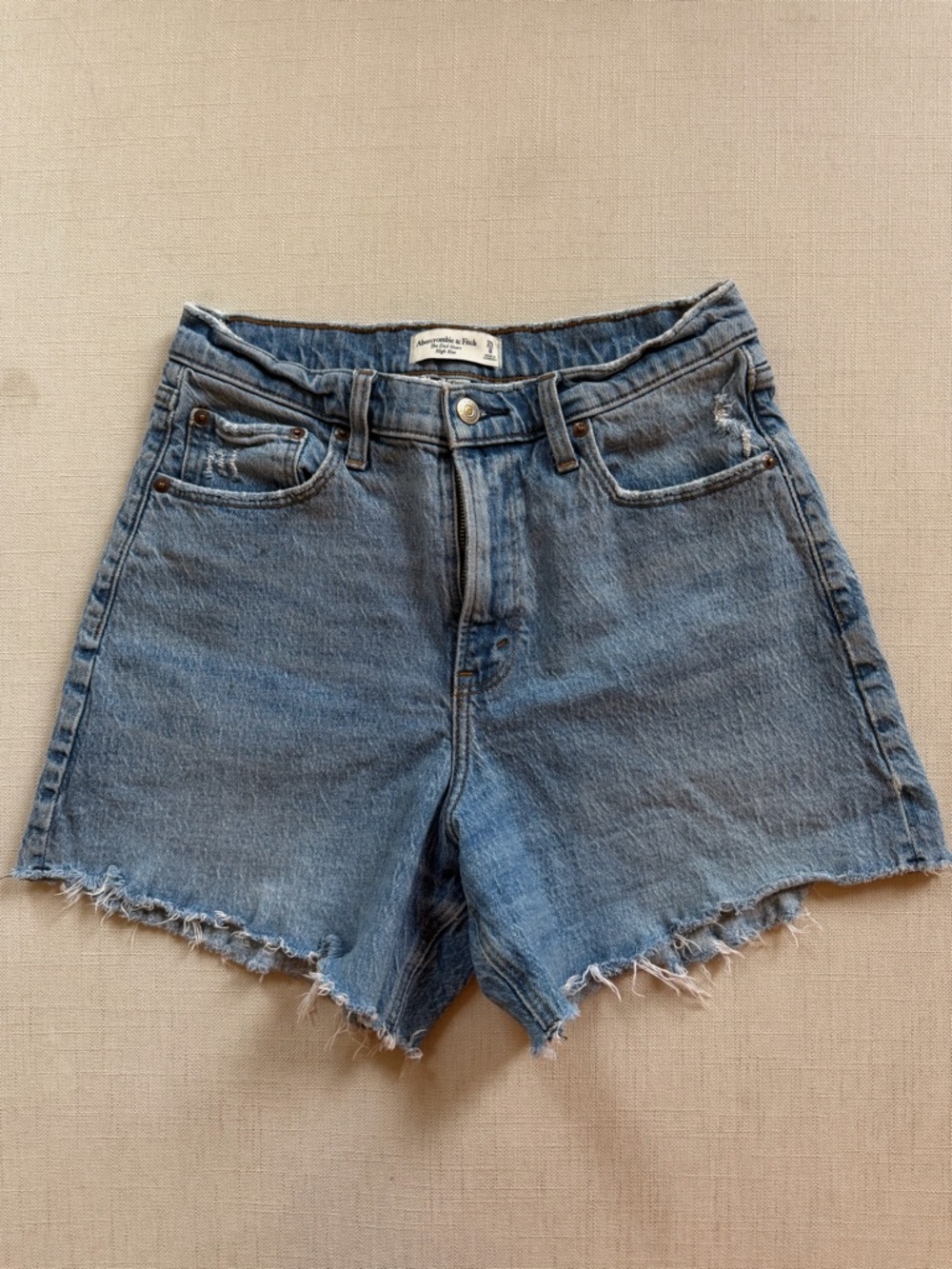 Abercrombie & Fitch Distressed Light Blue Denim Cutoff Shorts